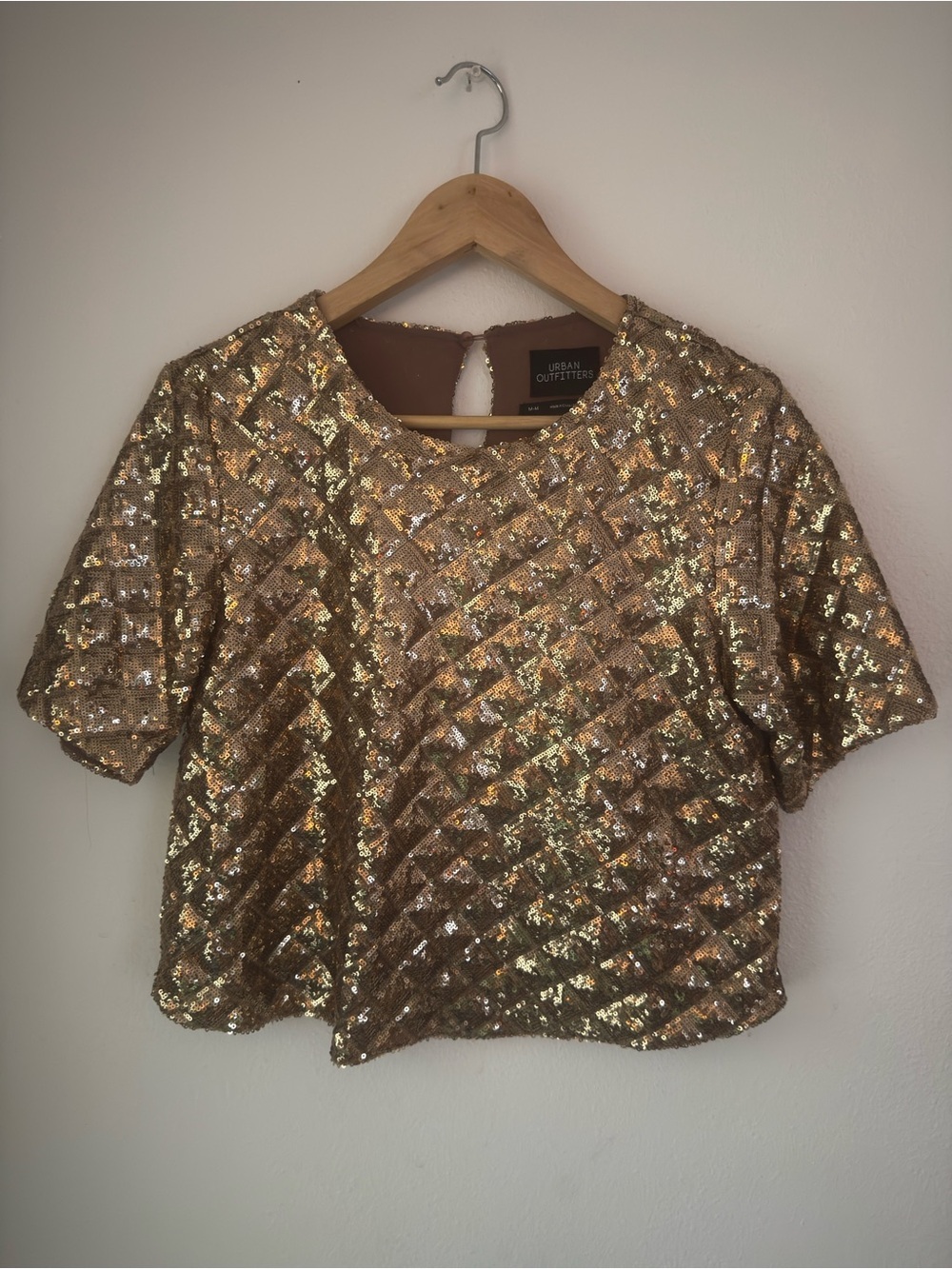 Urban Outfitters Gold Sequin Crop Top